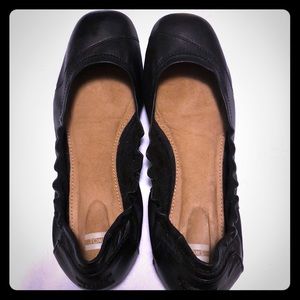 TOMS black leather ballet flats
